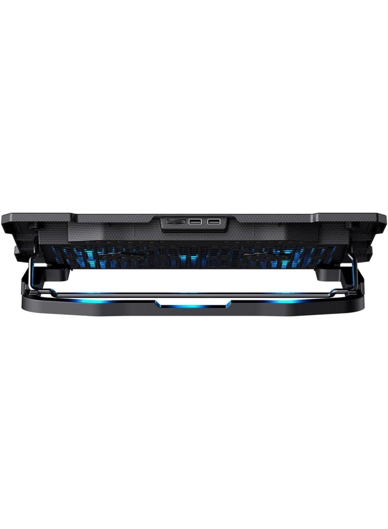 هافيت قاعدة تبريد لابتوب للألعاب Havit Gamenote F2076 – مزودة بـ 5 مراوح LED مع بكرة تحكم في سرعة المروحة و2 منفذ USB – تدعم حتى 17بوصة - Image 4